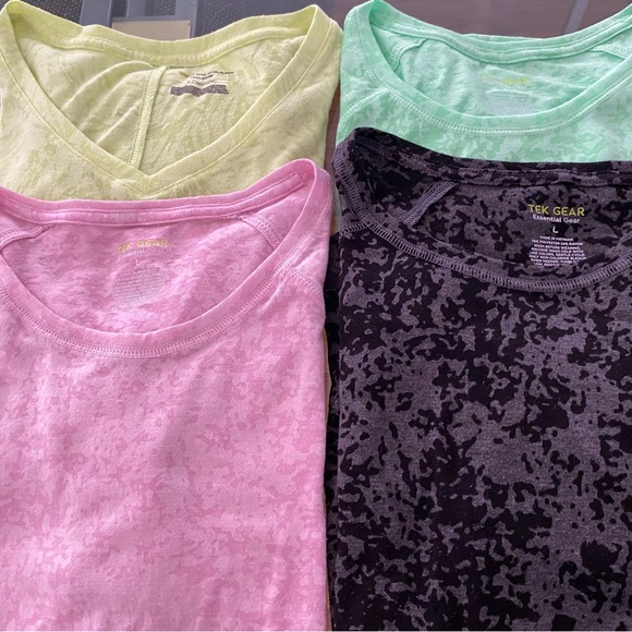 Tek Gear (5) Women’s Tops various colors in Burnout. Size Large - Picture 2 of 6